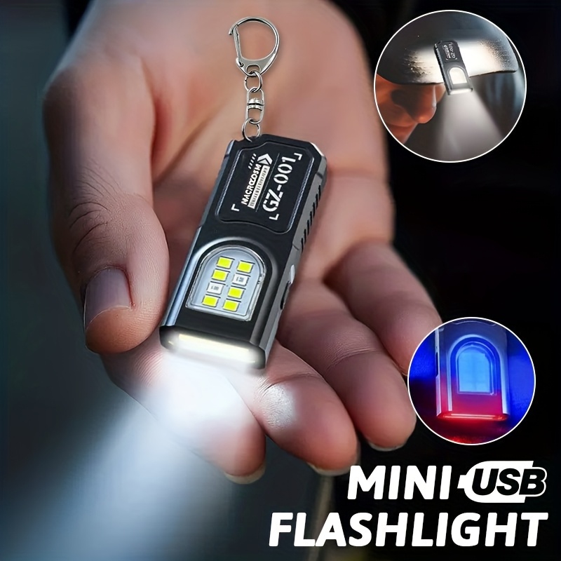 Keychain Flashlight - USB Rechargeable Hands-Free Flashlight, Small Keychain