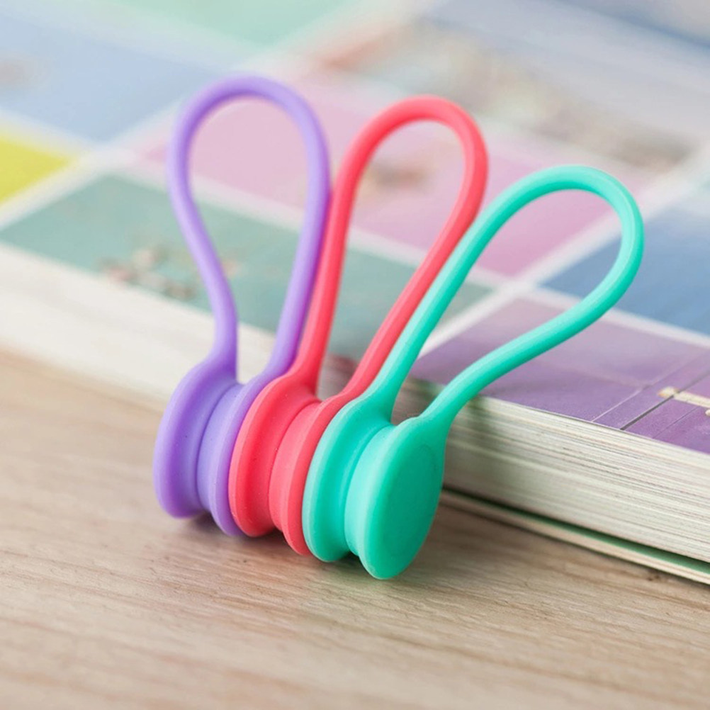Cable Winder Keychain - 10Pcs Magnetic Earphone Cord Organizer Silicone
