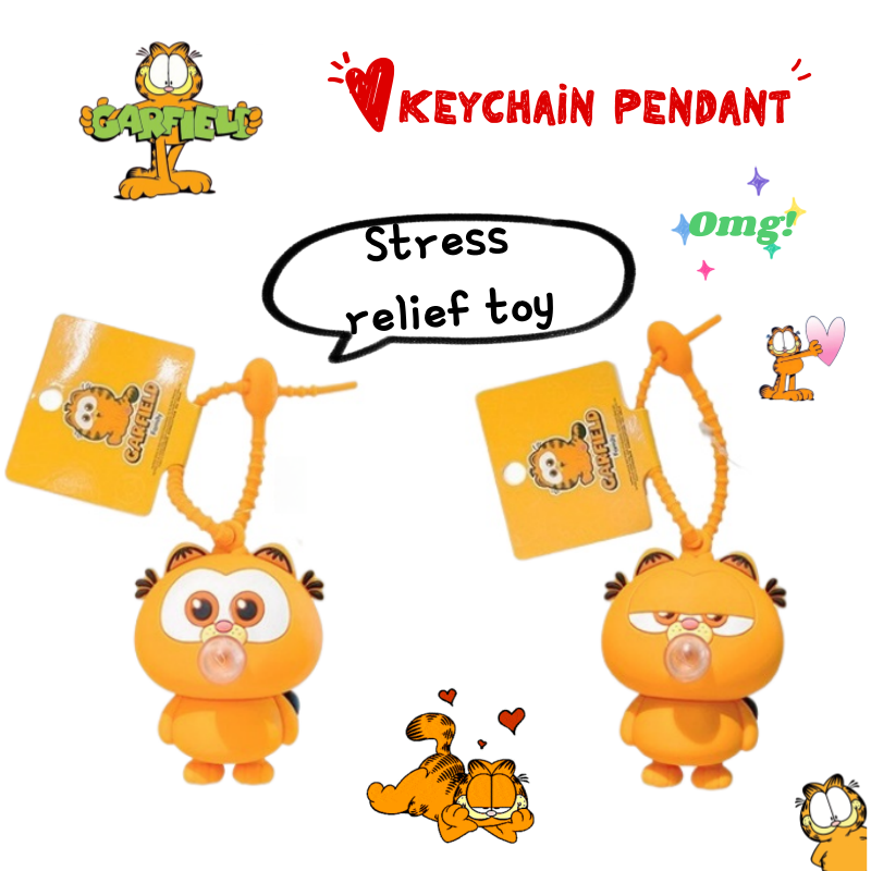 New Garfield doll car keychain - Carabiner Keychain ulasan dan harga