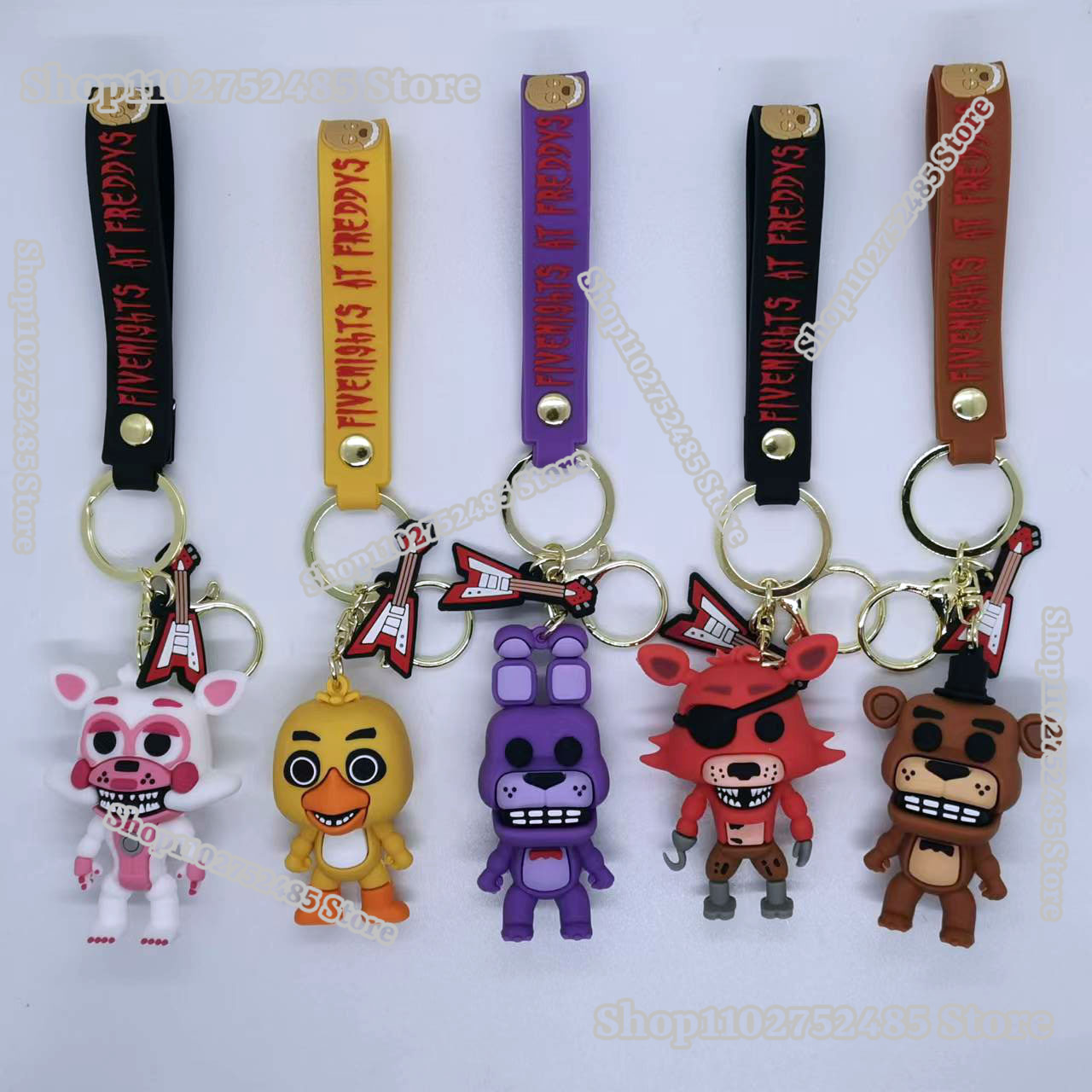 5pcs Cartoon Anime FNAF Figure - Carabiner Keychain ulasan dan harga