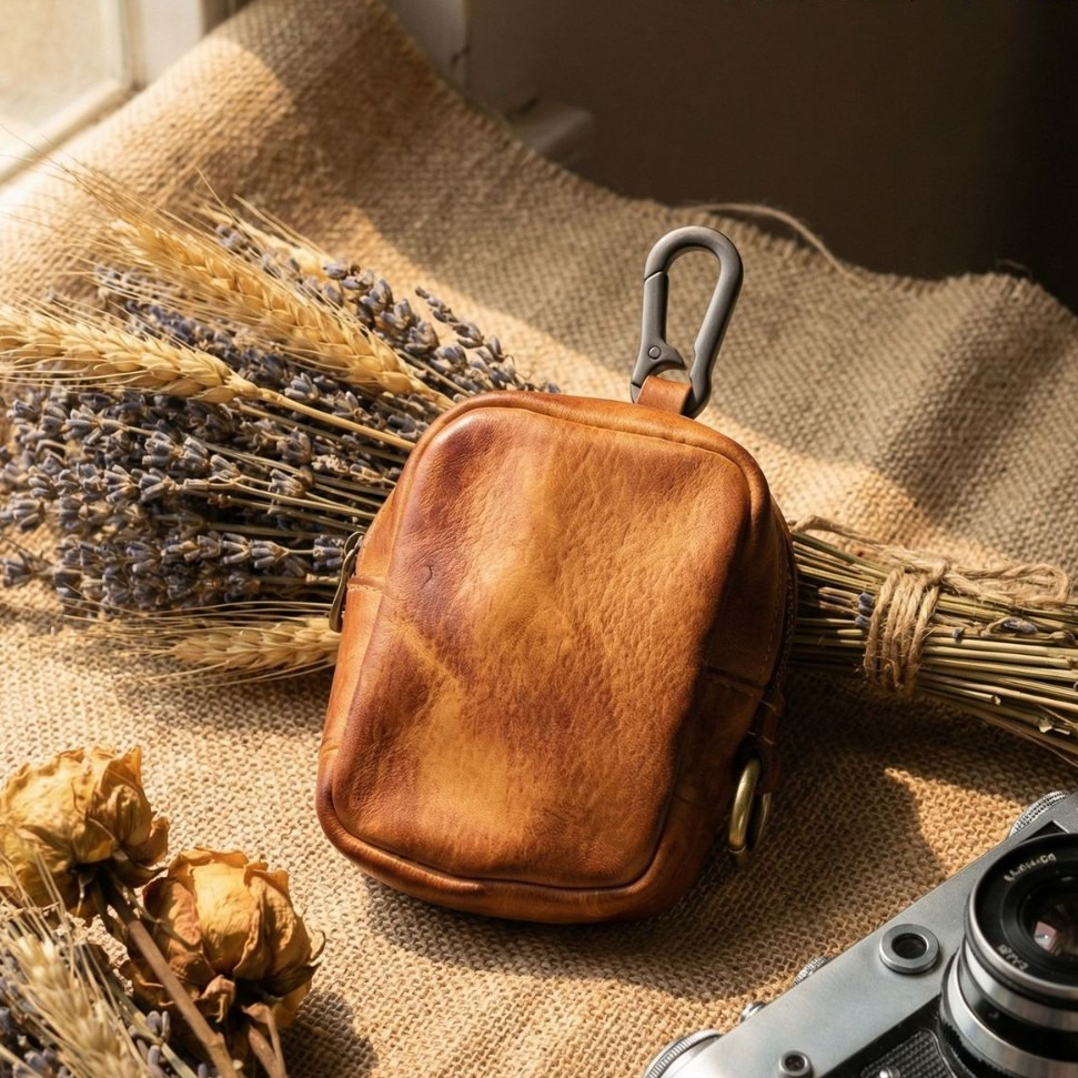 Rugged Vintage Leather Mini Cl - Edc Carry Coins ulasan dan harga