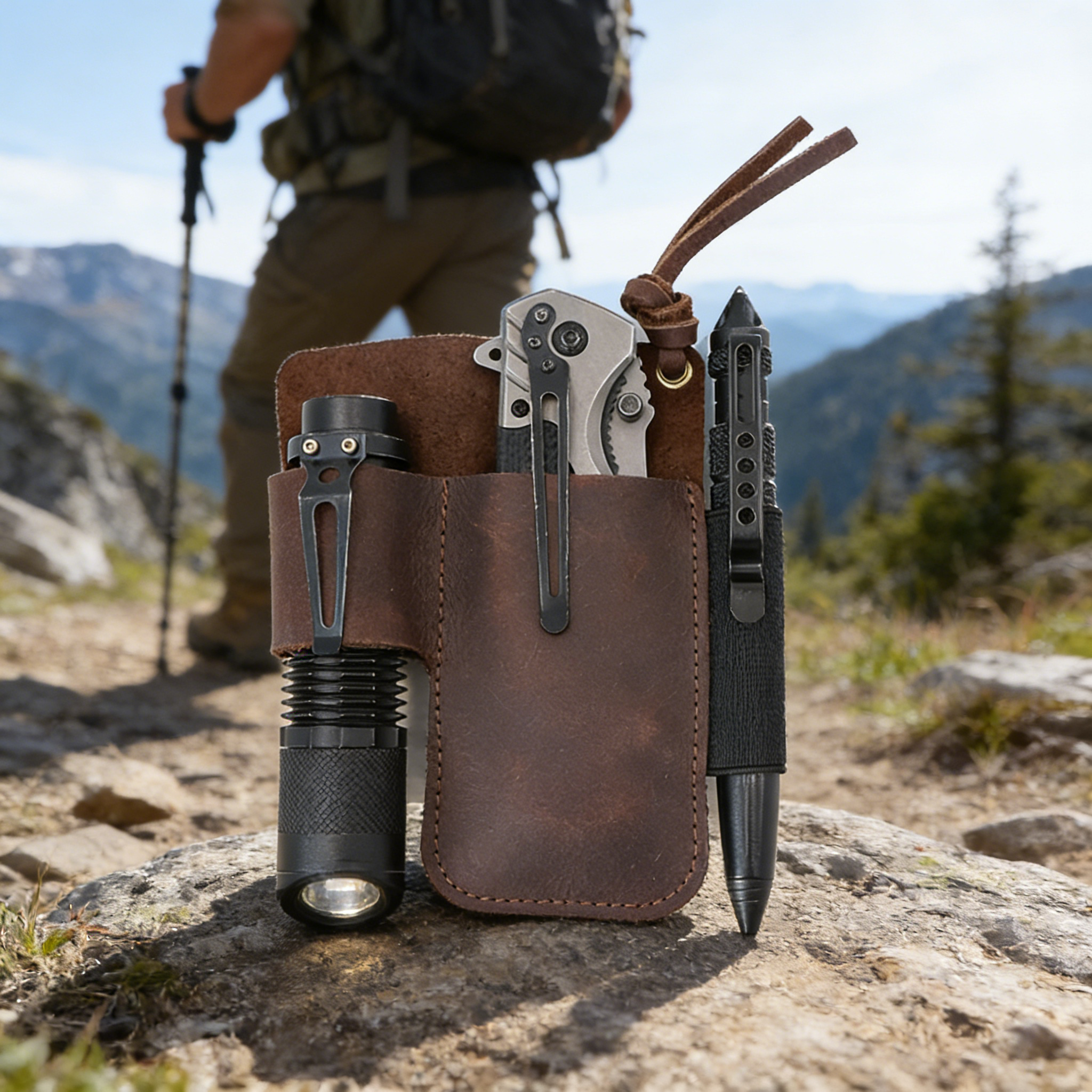 EDC Leather Flashlight Tool Ho - Edc Carry Box ulasan dan harga