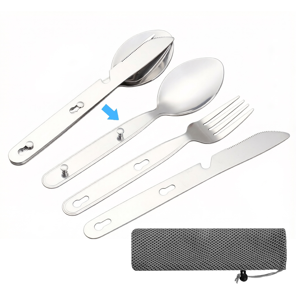 3pcs/set Folding Spoon Fork Kn - Edc Everyday Carry Knives ulasan dan harga