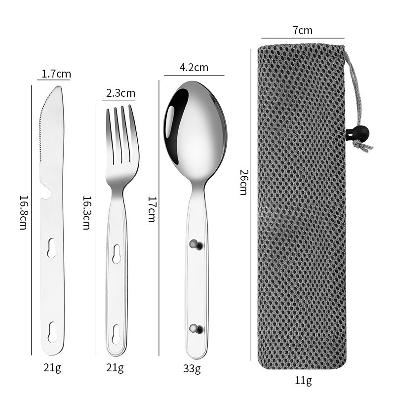 3pcs/set Folding Spoon Fork Kn - Edc Everyday Carry Knives ulasan dan harga