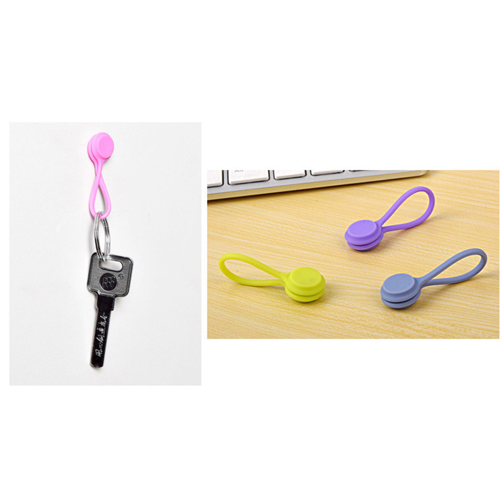 10Pcs Magnetic Earphone Cord O - Cable Winder Keychain ulasan dan harga