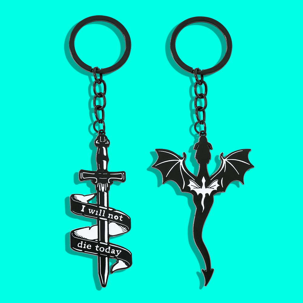 Fourth Wing Black Dragon Keych - Carabiner Keychain ulasan dan harga