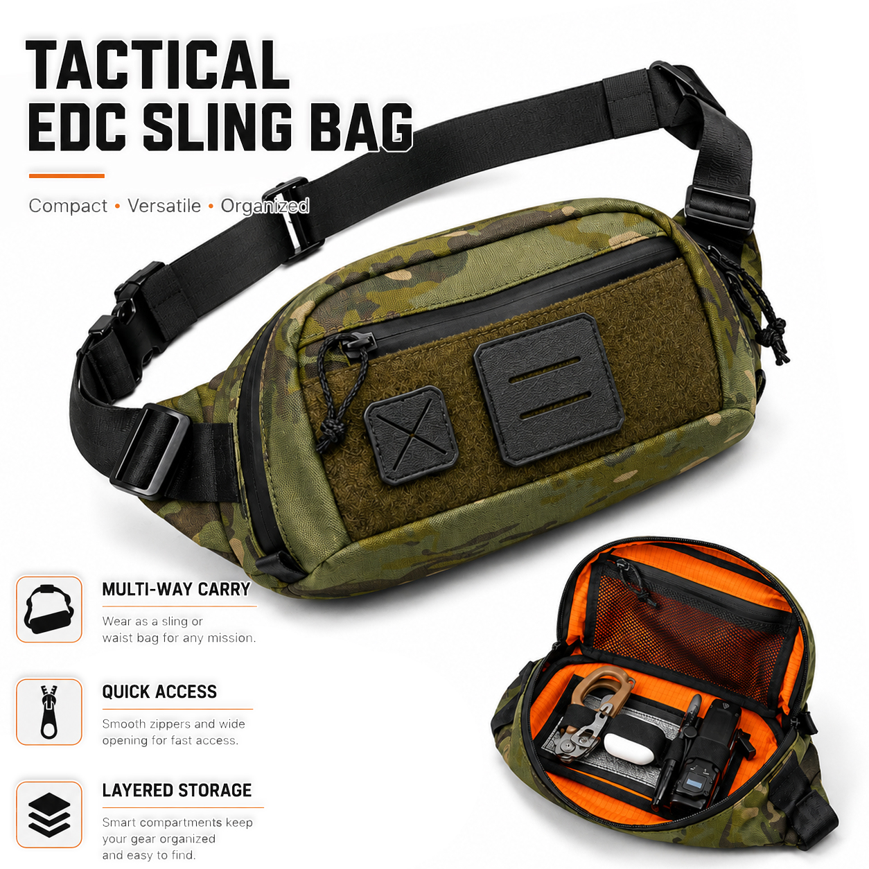 Tactical Waist Bag EDC Sling P - Edc Carry Bag For Men ulasan dan harga