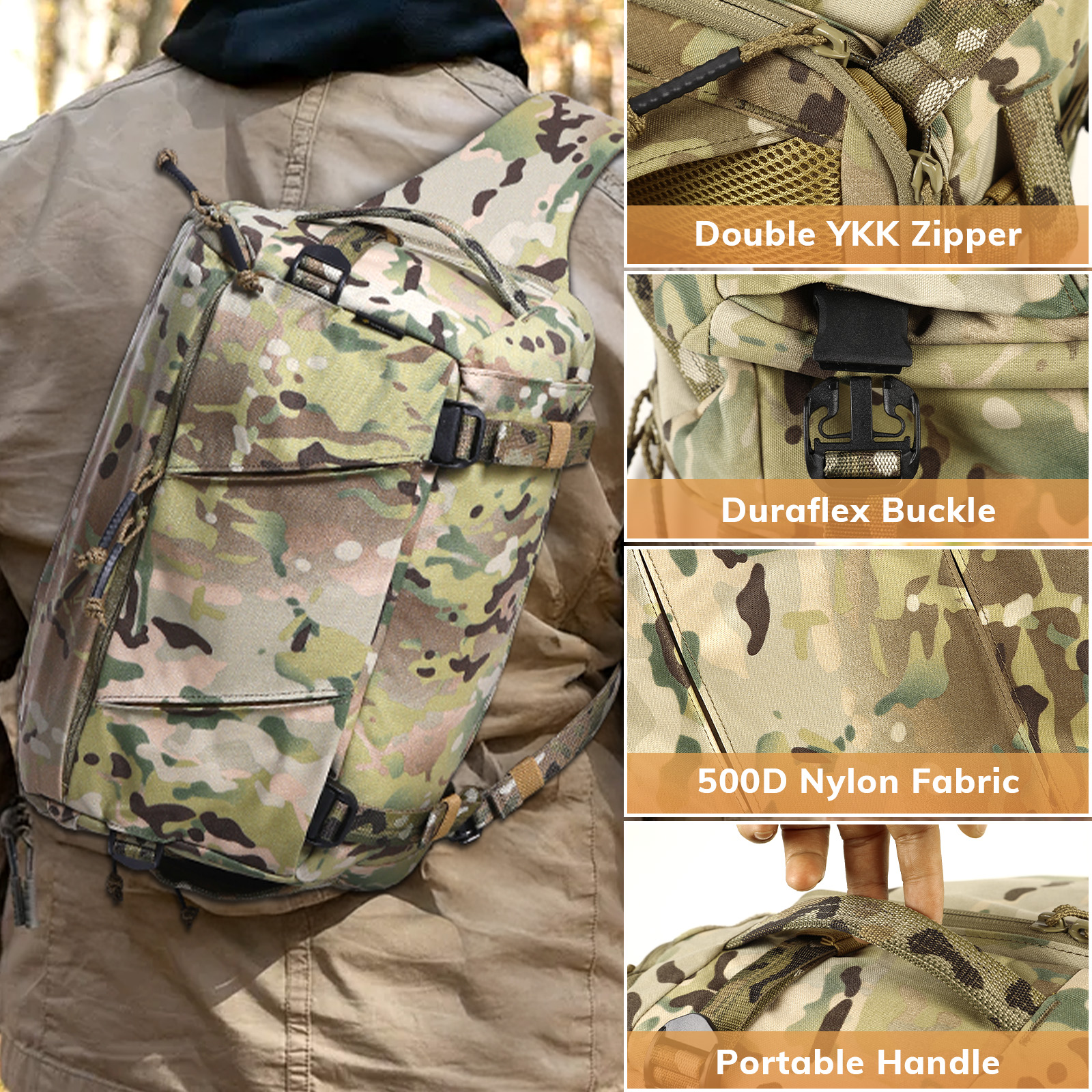 VOTAGOO 13L Tactical Sling Bag - Edc Concealed Carry Backpack ulasan dan harga