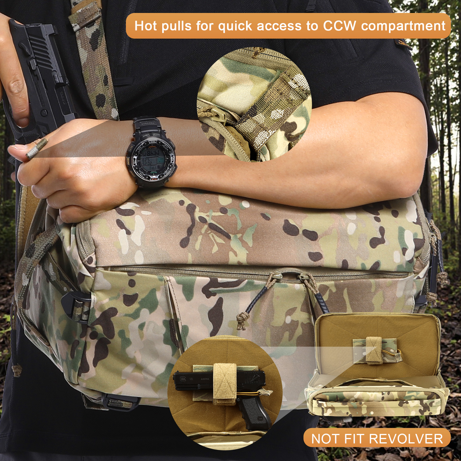 VOTAGOO 13L Tactical Sling Bag - Edc Concealed Carry Backpack ulasan dan harga