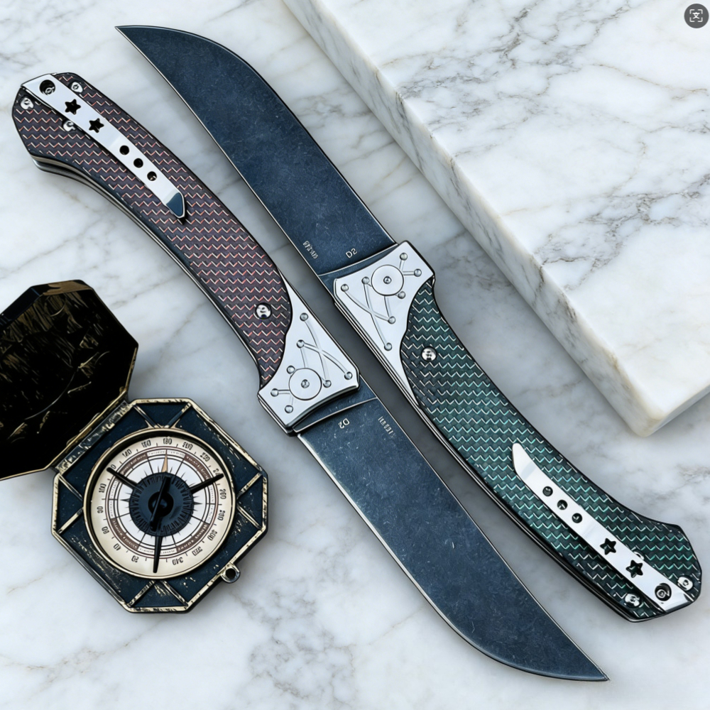 D2 Steel Folding Knife with Ca - Everyday Carry (Edc) Knife ulasan dan harga