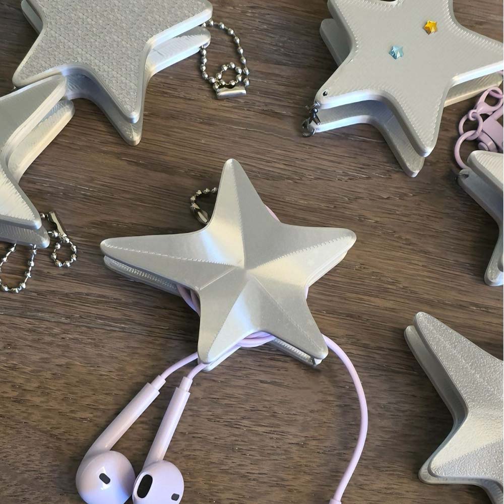 Cute 3D Star Cable Winder, Sty - Cable Winder Keychain ulasan dan harga