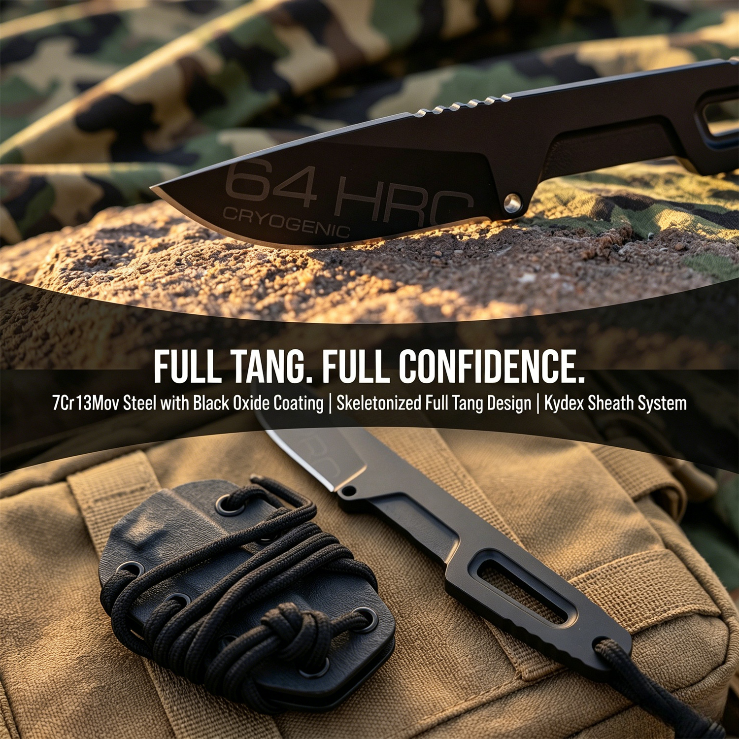 Black Oxide 7Cr13Mov Steel Ful - Everyday Carry (Edc) Knife ulasan dan harga