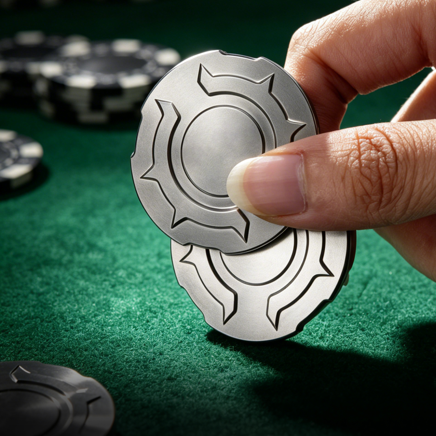 Titanium Alloy Poker Chip Fidg - Edc Carry Coins ulasan dan harga